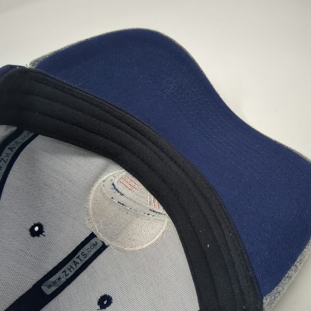 Zephyr Baseball Cap Gray Blue M DeLaval Stretch Fit Heathered Embroidered Hat - Picture 8 of 9